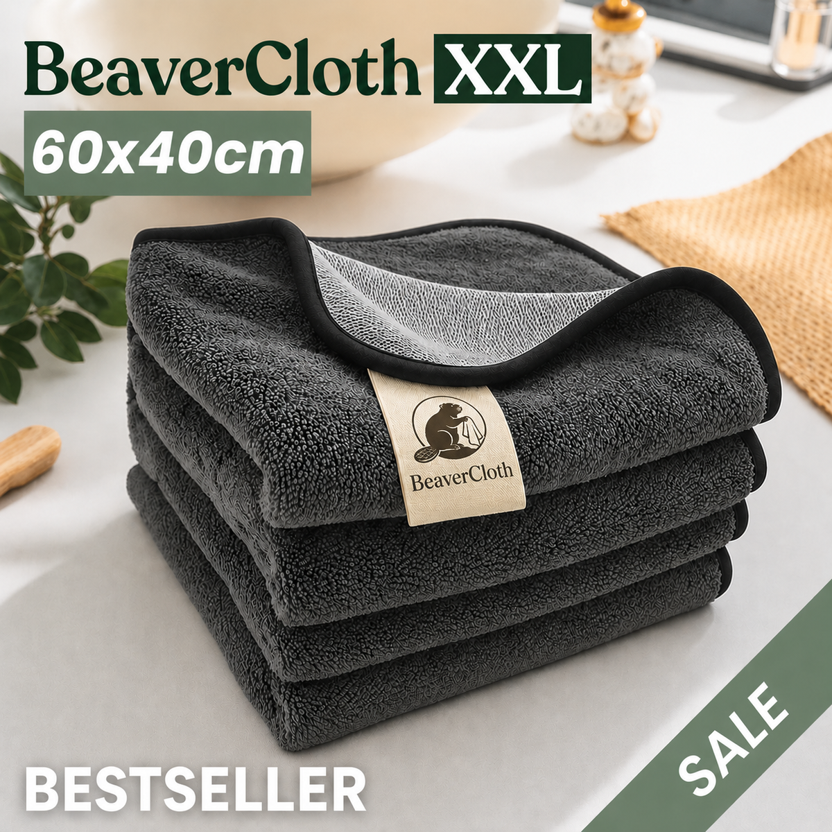 BeaverCloth XXL Bundle (60x40cm) – Streak-Free Cleaning With Just Water