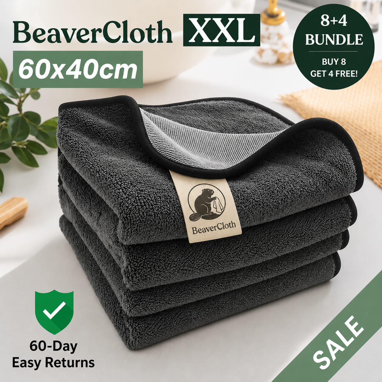 BeaverCloth XXL Bundle (60x40cm) – Streak-Free Cleaning With Just Water